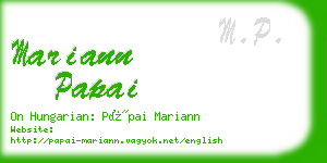 mariann papai business card